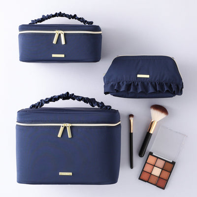 Frill Vanity Pouch S Navy
