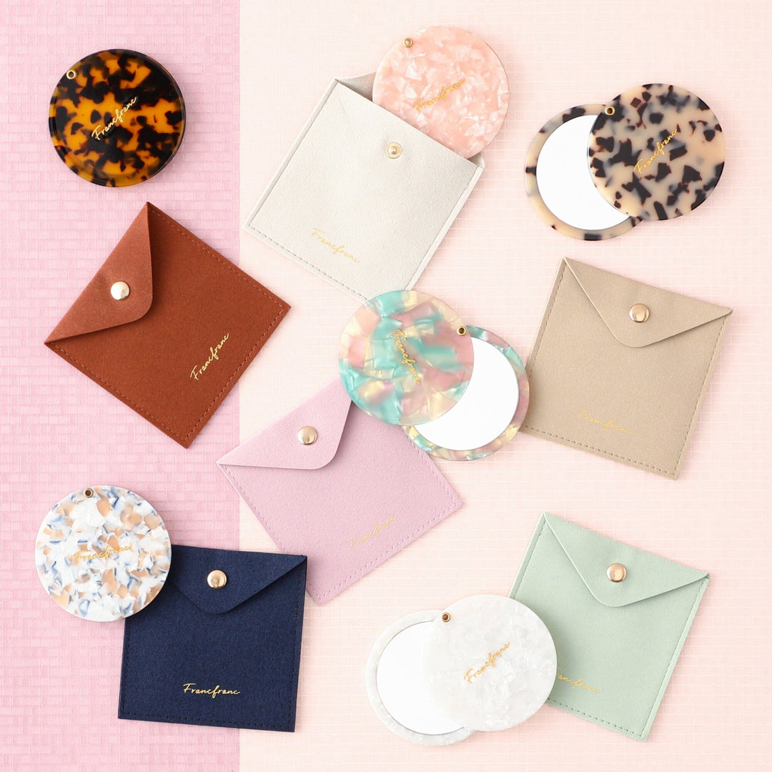Compact Mirror With Pouch White – Francfranc Hong Kong