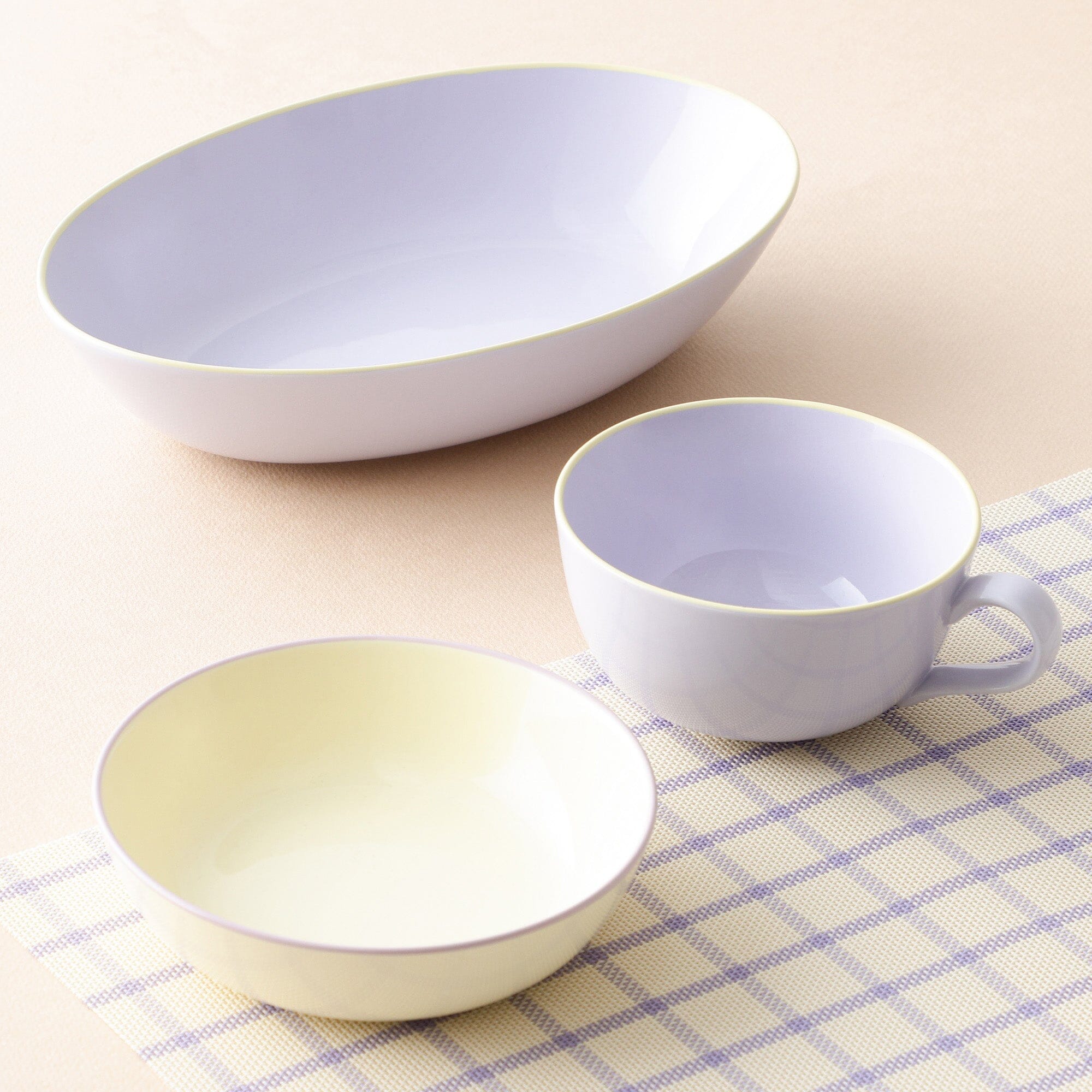 Ordi 彩色橢圓形餐具 3 件組 紫色