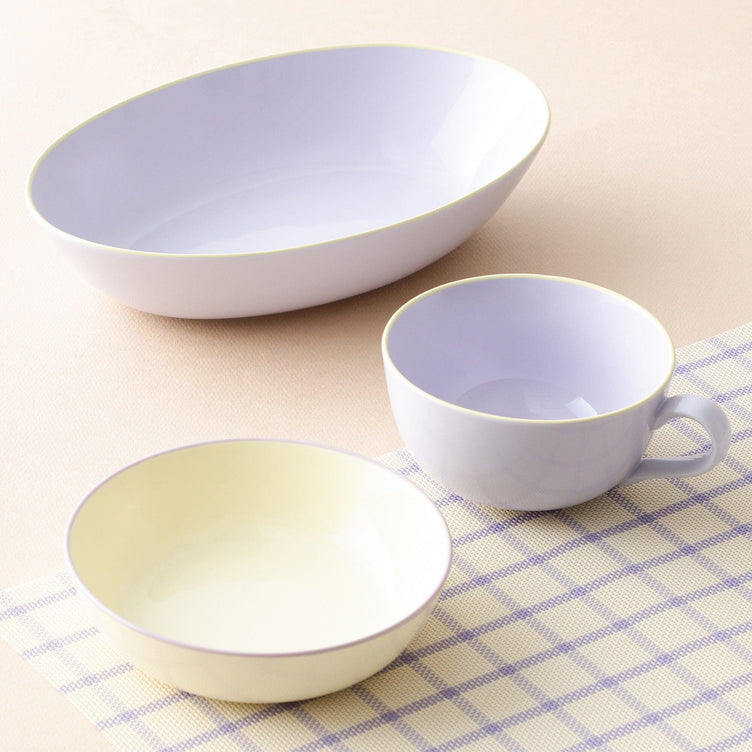 Ordi Colorful 3-Piece Oval Tableware Set Purple