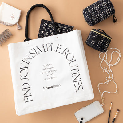 Logo Tote Bag Typography Large Ivory