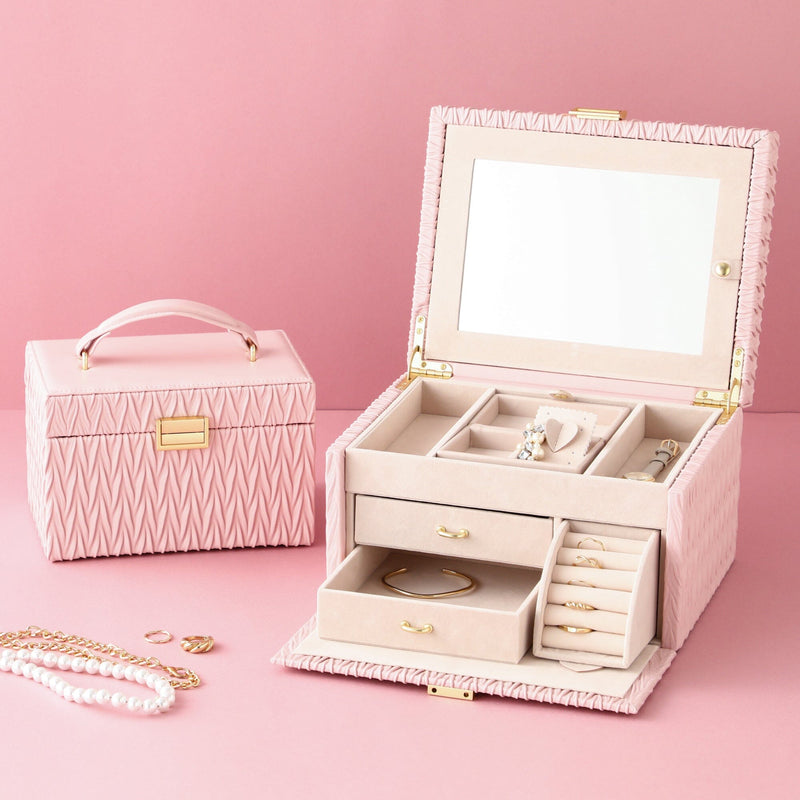 Emboss Jewelry Box Large Pink