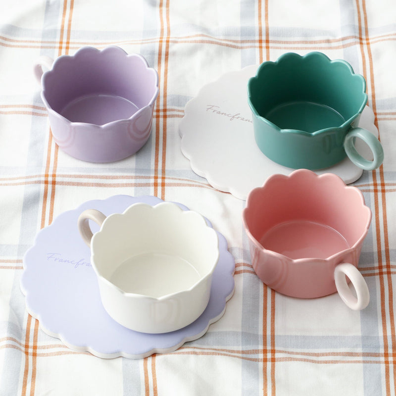 Bicolor Frill Soup Cup Purple