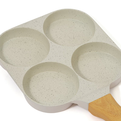 IH/Direct Heat Four Section Frying Pan Ivory