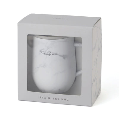 Stainless Steel Thermo Mug with Lid 320ml Marble White