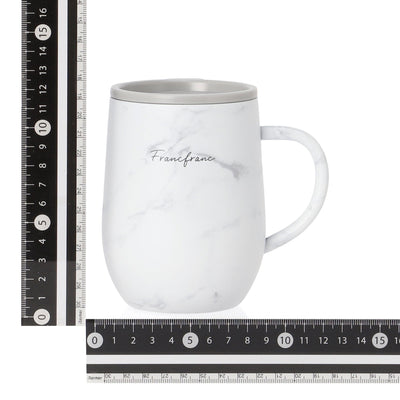 Stainless Steel Thermo Mug with Lid 320ml Marble White