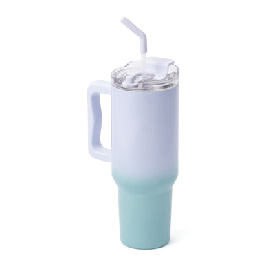 籃色漸變銹鋼保溫杯1100Ml