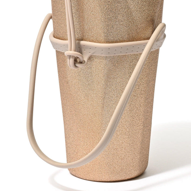 Stainless Steel Tumbler With Straw Glitter Gold