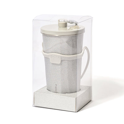 Stainless Steel Tumbler With Straw Glitter Silver