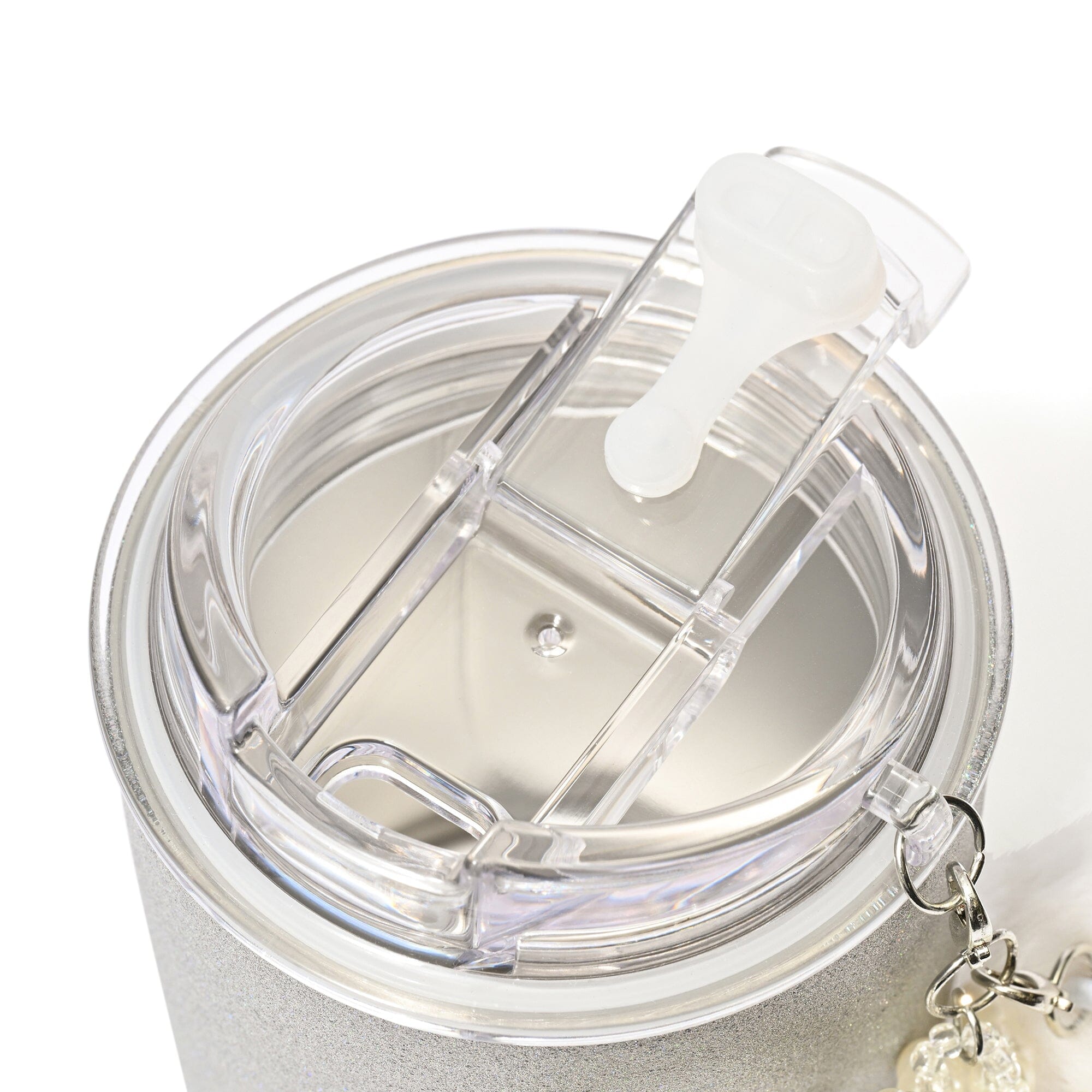 不銹鋼 閃閃吊飾玻璃杯 銀色