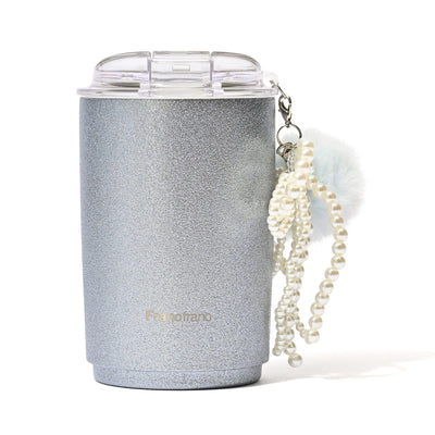 Stainless Steel Tumbler With Charm Glitter Blue
