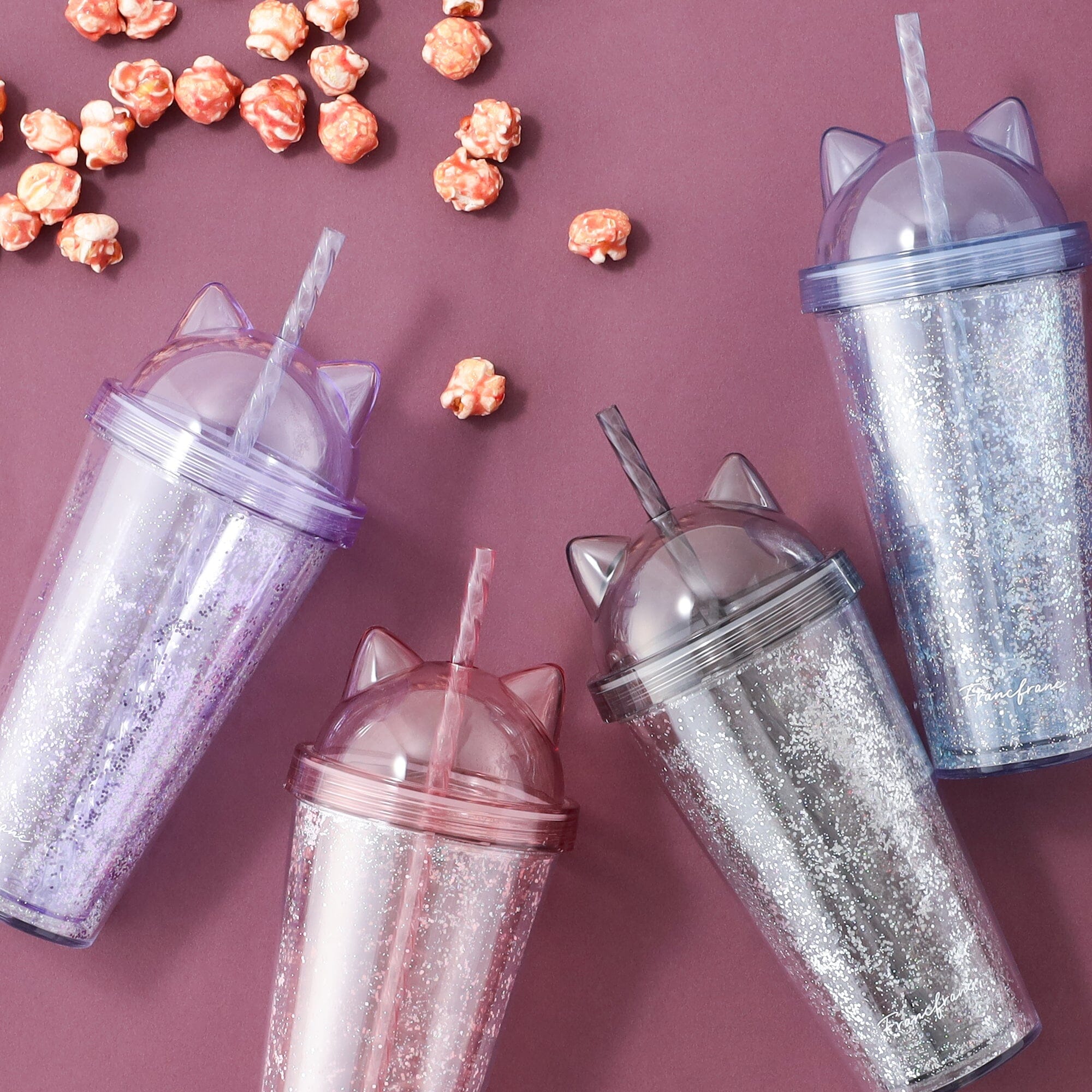 Cat Plastic Tumbler Light Blue