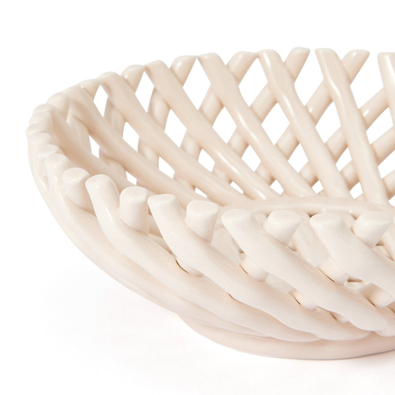 Ceramic Basket Ivory