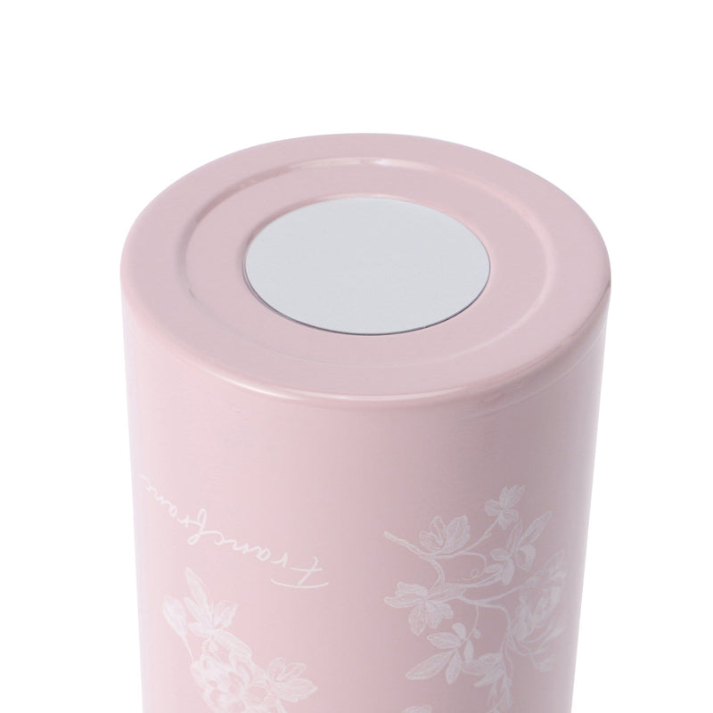 不銹鋼水樽連手把杯蓋 470ml 花圖案粉紅色