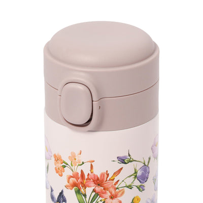 One-Touch Stainless Steel Bottle 350Ml Multi-Flower Pink