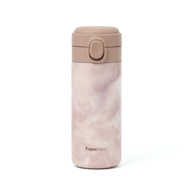 One-Touch Stainless Steel Bottle 350Ml Marble Brown