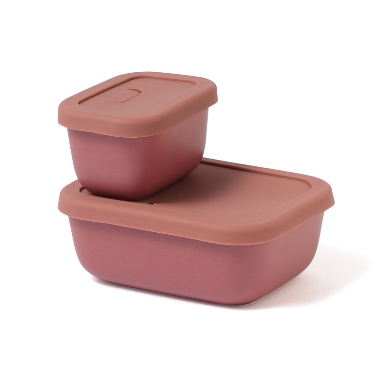 Ceramic Food Container Small Red