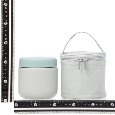 LOGO 附蓋保溫罐 藍色