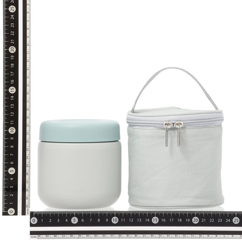 LOGO 附蓋保溫罐 藍色