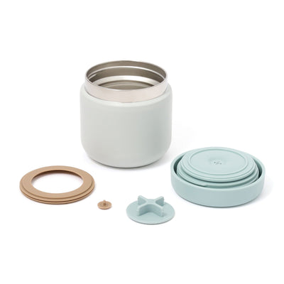 LOGO 附蓋保溫罐 藍色