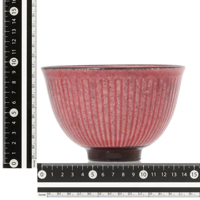 Mino Large Bowl Shinogi Red