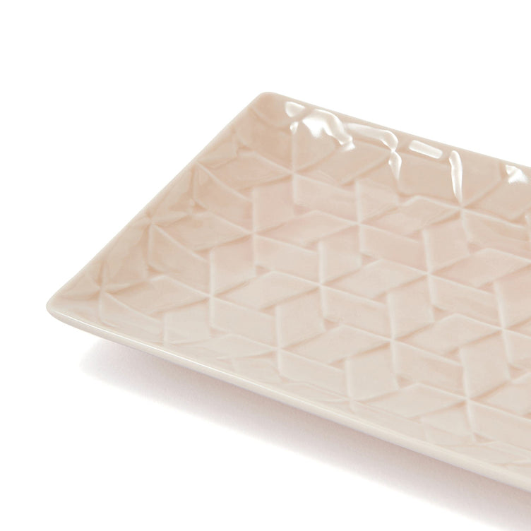 Mino Rectangular Plate Large Pink