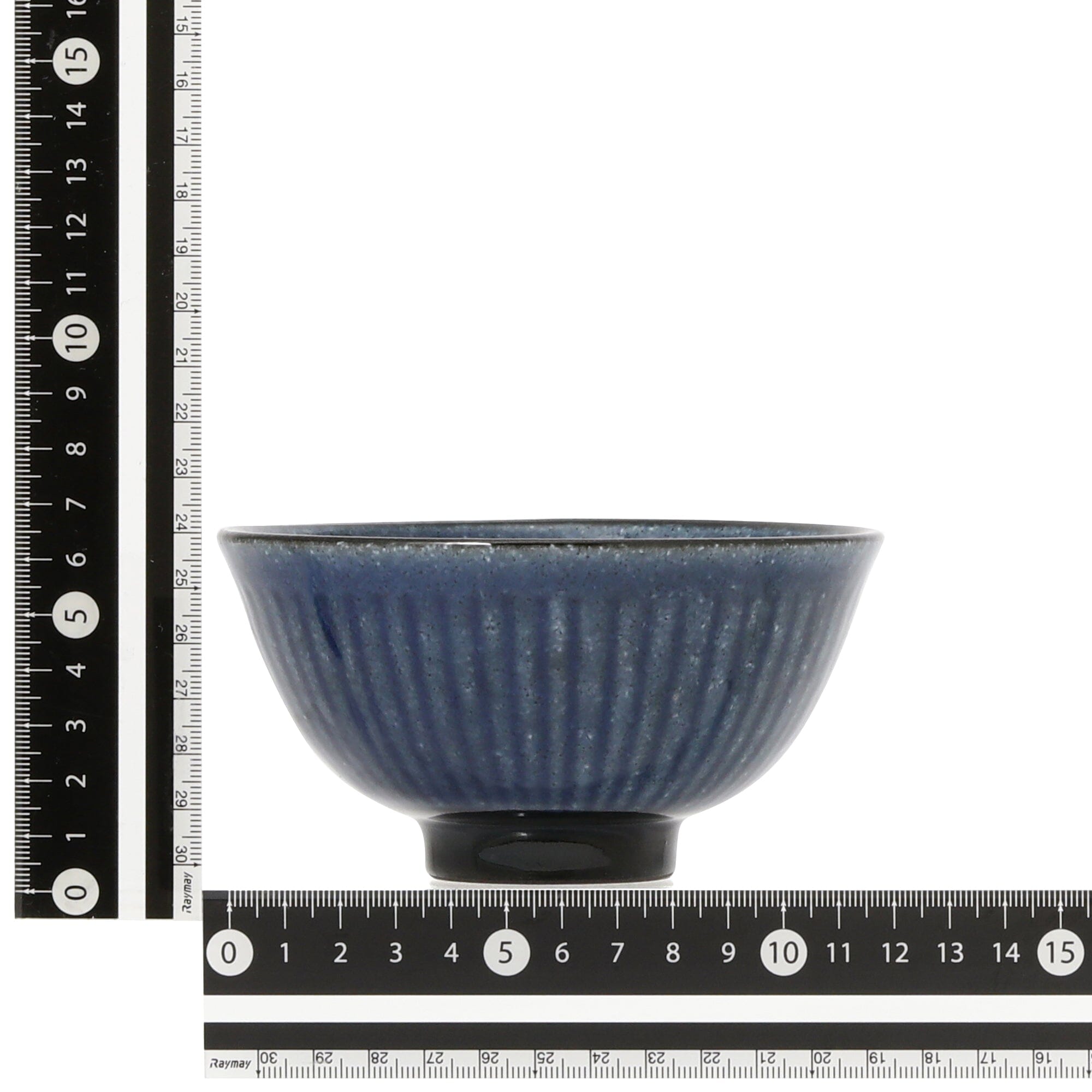 Mino Rice Bowl Shinogi Medium Blue