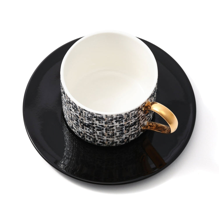 Tweed Cup And Saucer Black