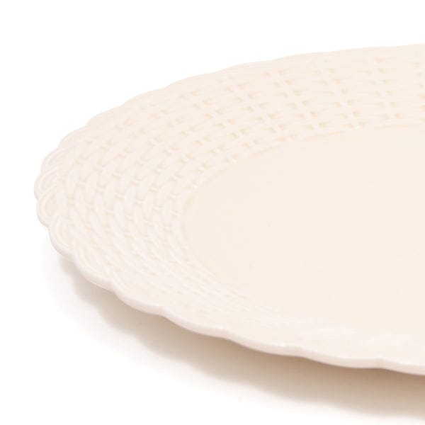 Weave Plate L Ivory