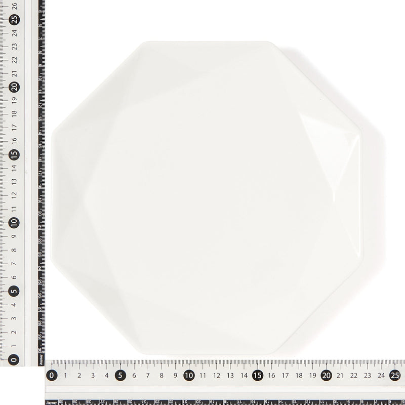 Blanche Plate M Octagon  White