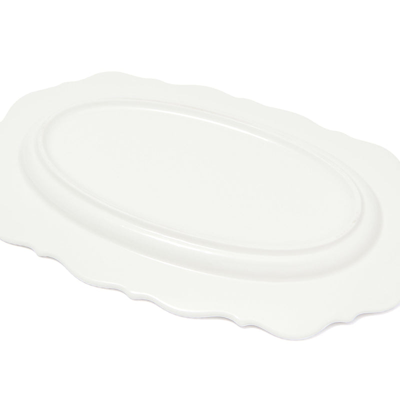 Blanche Oval Plate Wave  White