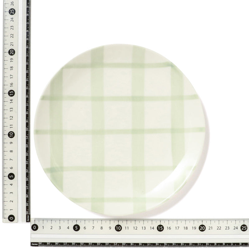 Hand Painted Check Plate Medium Green