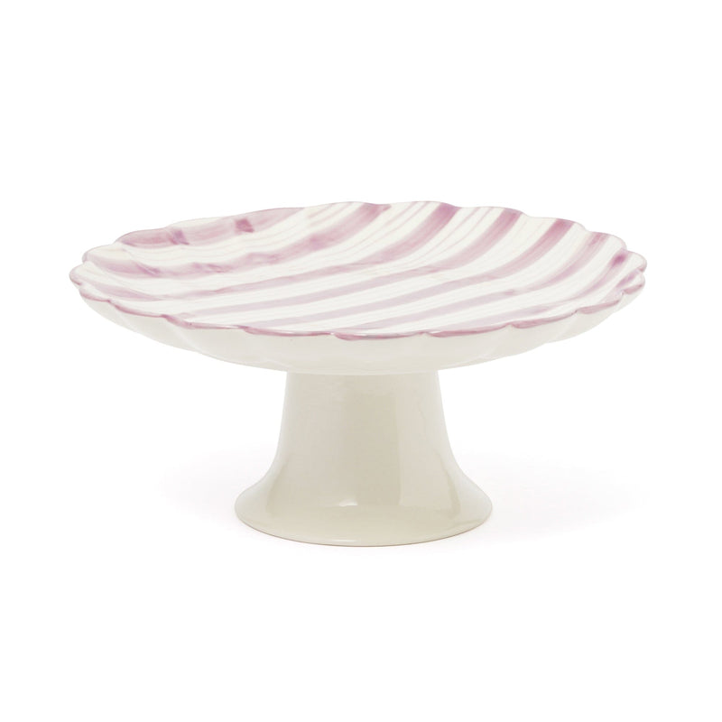 Hand Paint Cake Stand Striped Purple