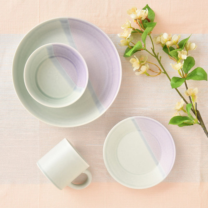 Mino Ware Irabomat Deep Plate Green X Purple