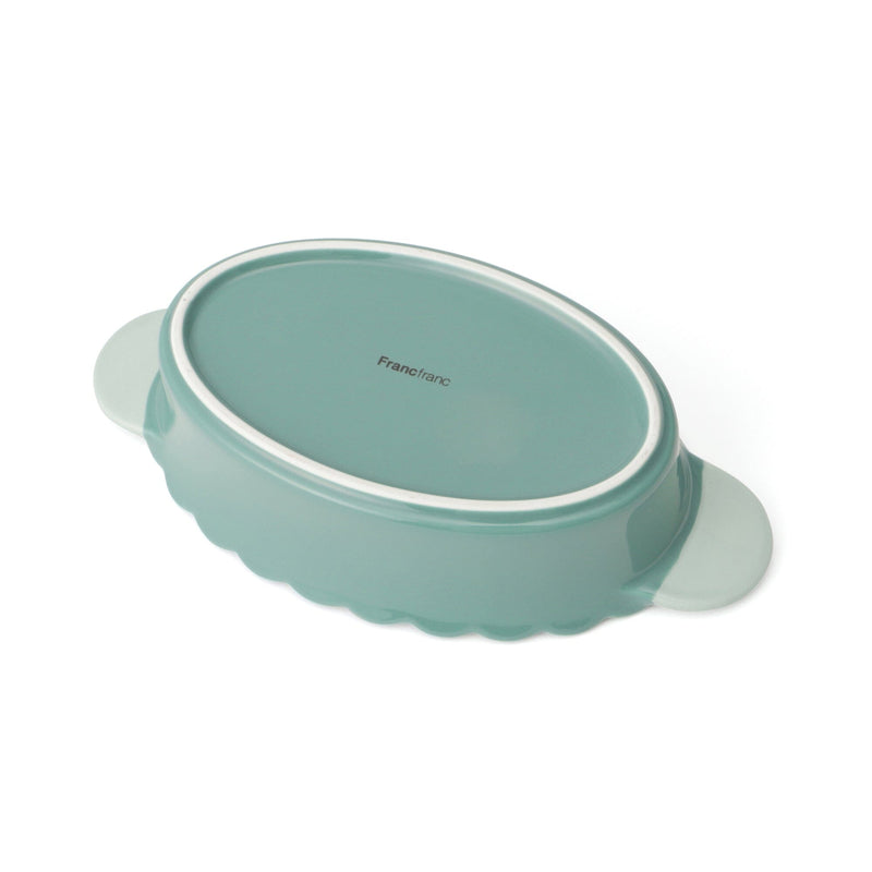 Bicolor Frill Ovenware Medium Green