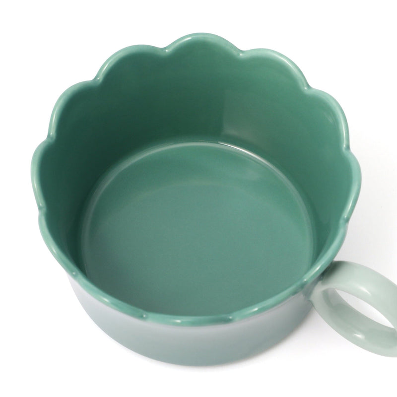 Bicolor Frill Soup Cup green