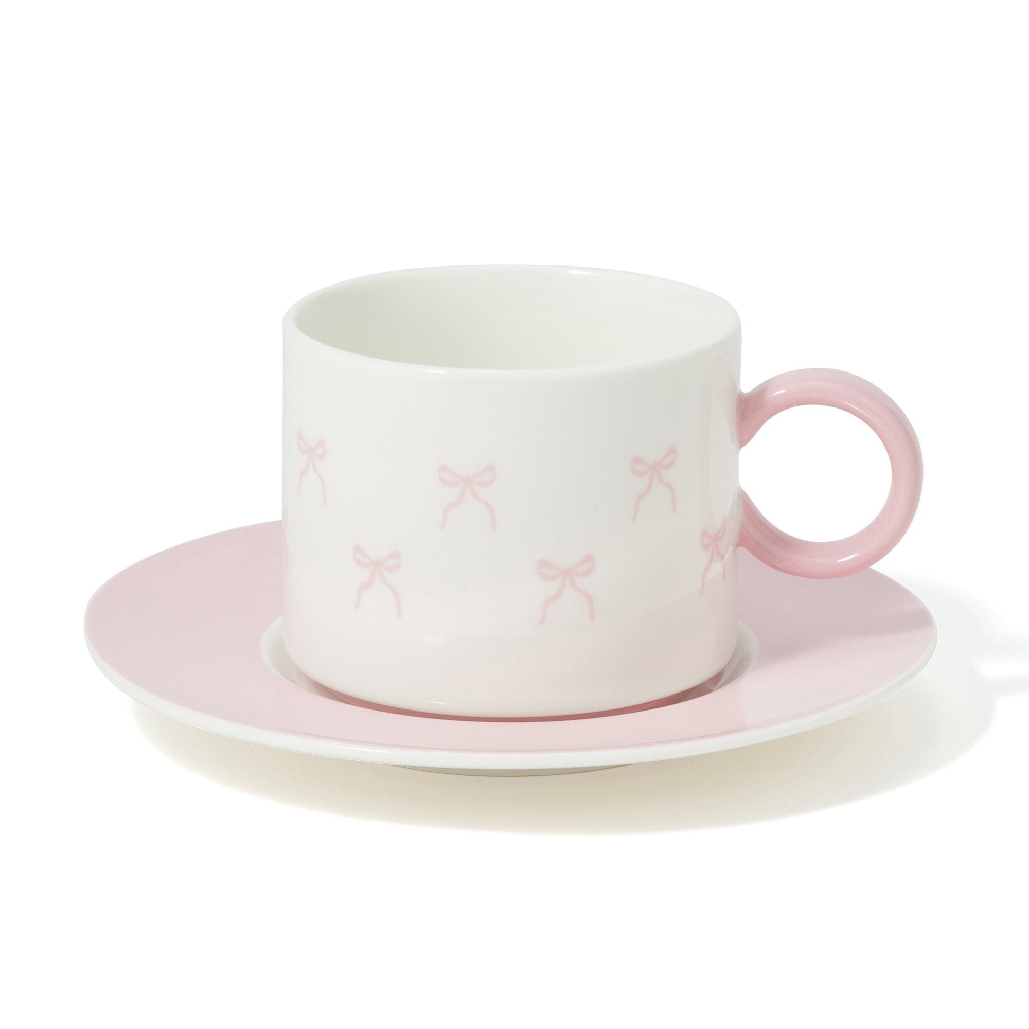 Ribbon Cup & Saucer Pink