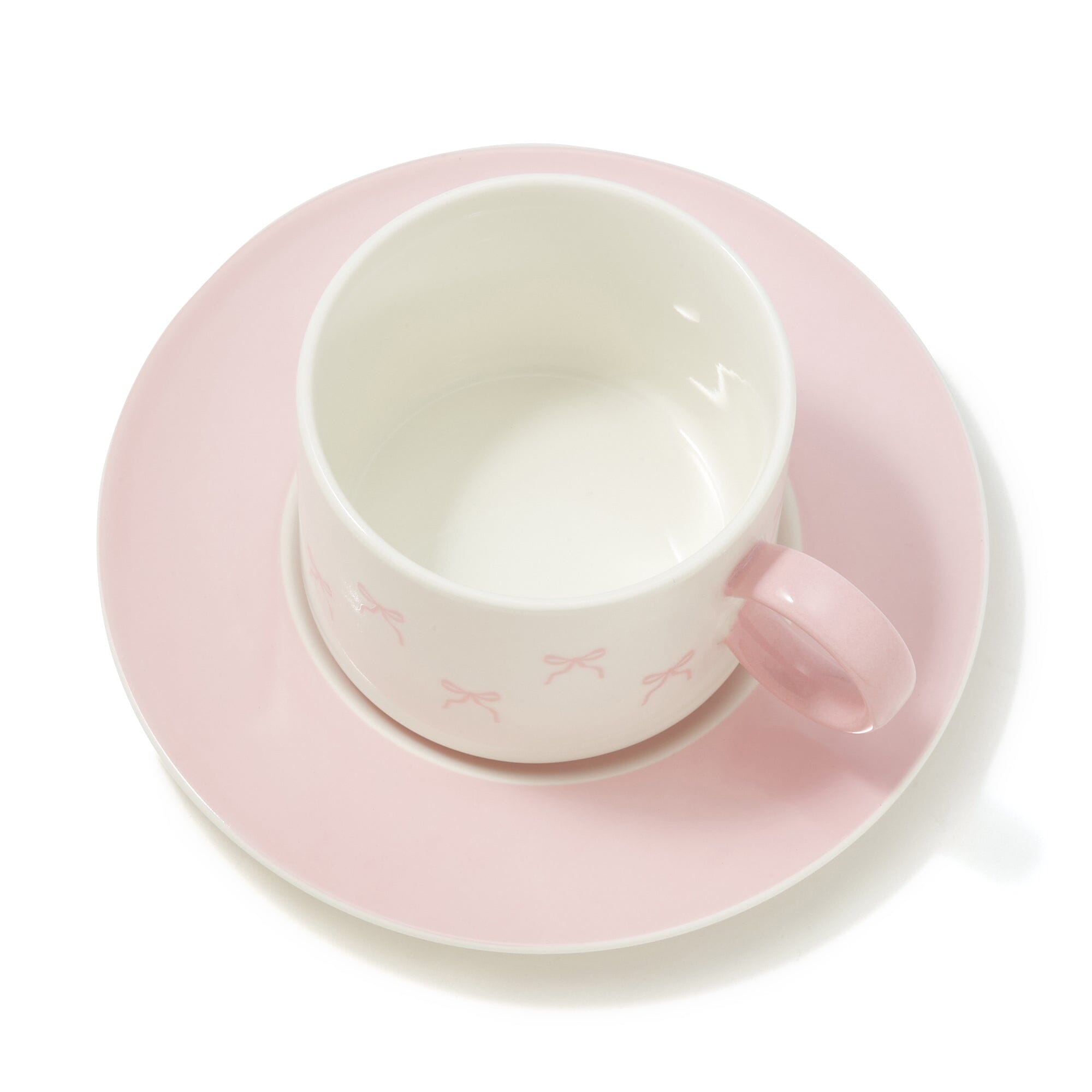 Ribbon Cup & Saucer Pink