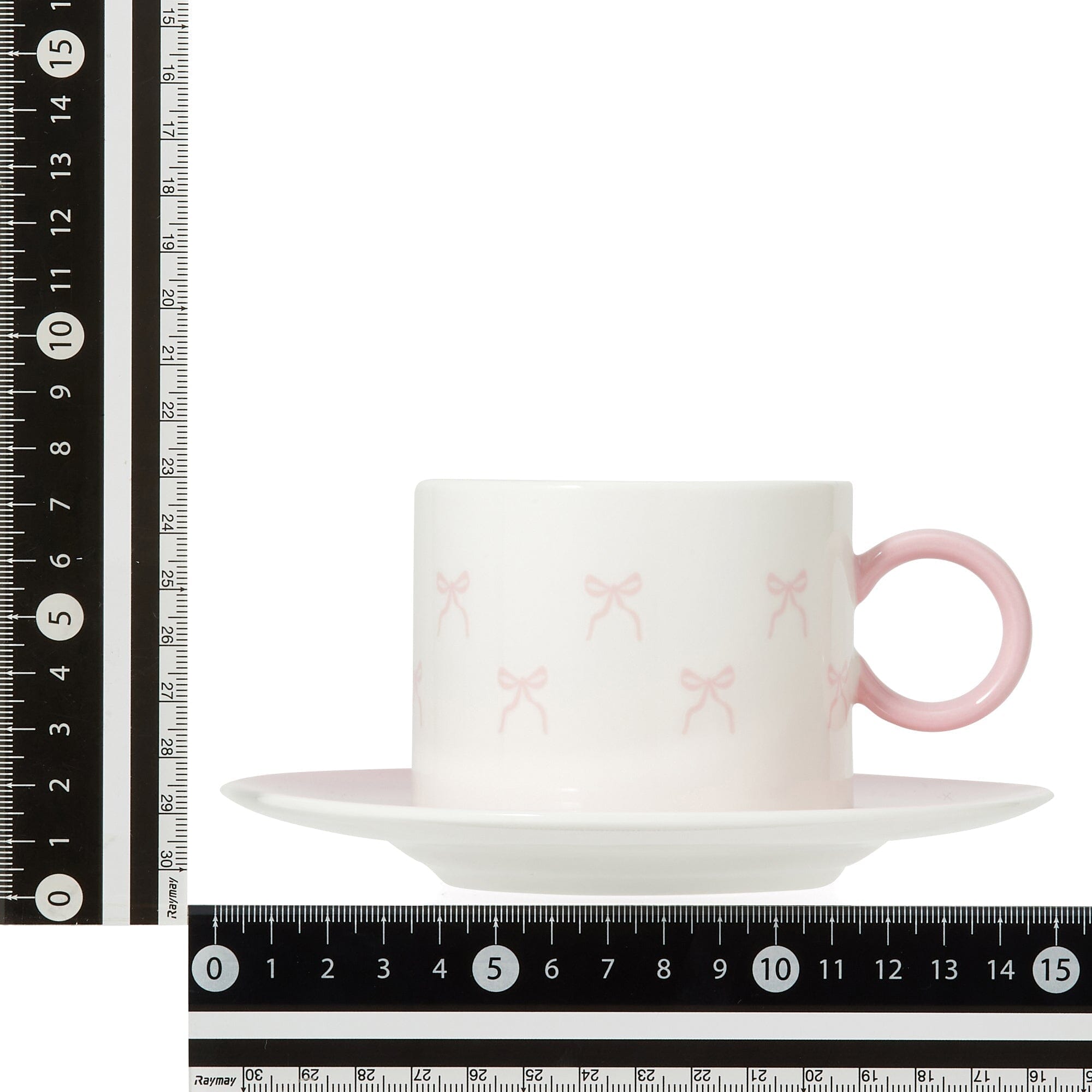 Ribbon Cup & Saucer Pink