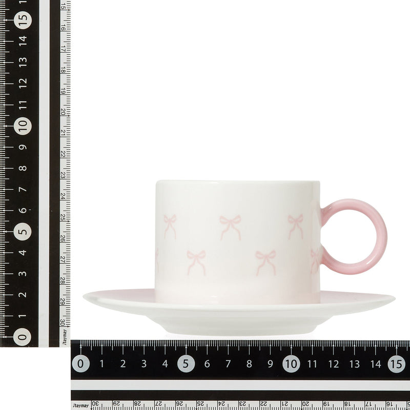 RIBBON 絲帶杯和碟 粉紅色