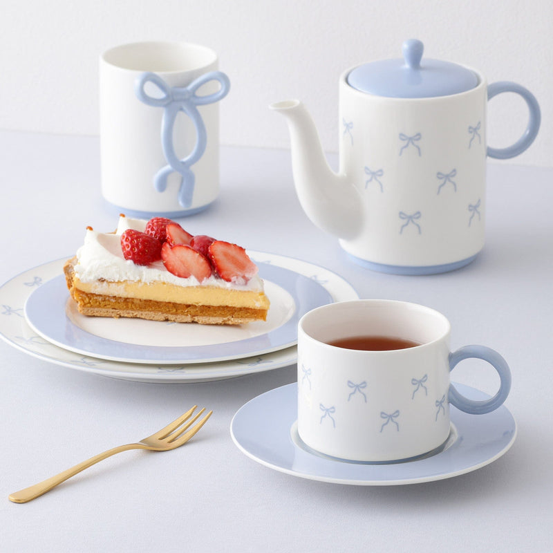 Ribbon Cup & Saucer Blue