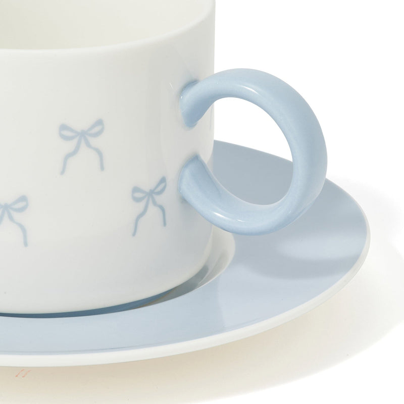 Ribbon Cup & Saucer Blue