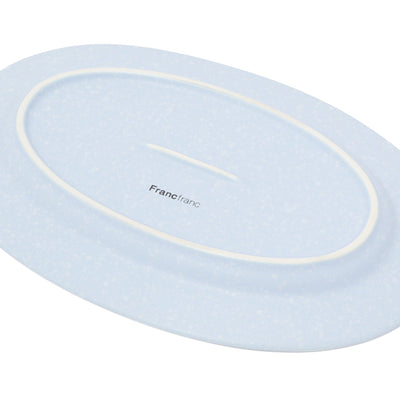 Splatter Oval Plate Light Blue