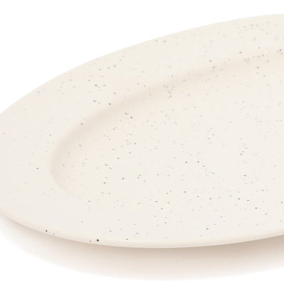 Splatter Oval Plate Ivory