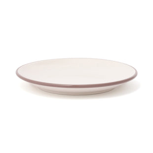 Bicolor Rim Plate Medium White