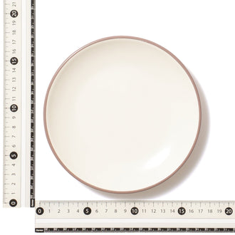 Bicolor Rim Plate Medium White