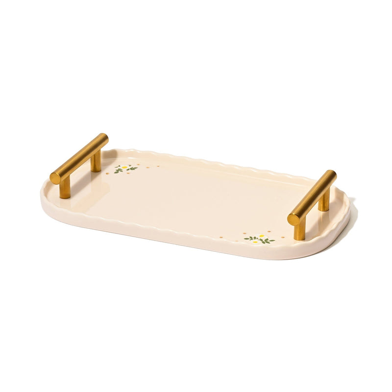 Fleuron Cake Tray Ivory