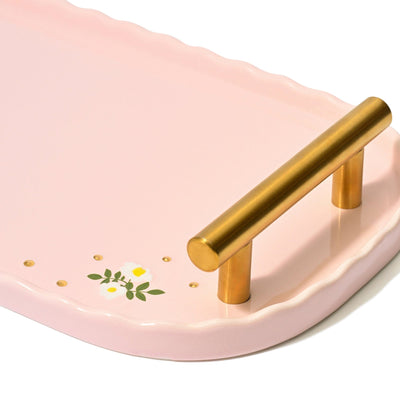 Fleuron Cake Tray Pink