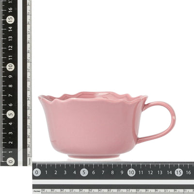 Flower Rim Soup Cup Pink