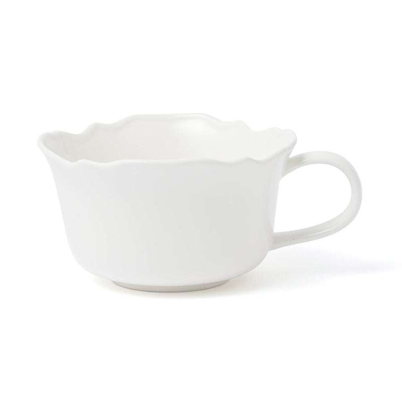 Flower Rim Soup Cup Ivory